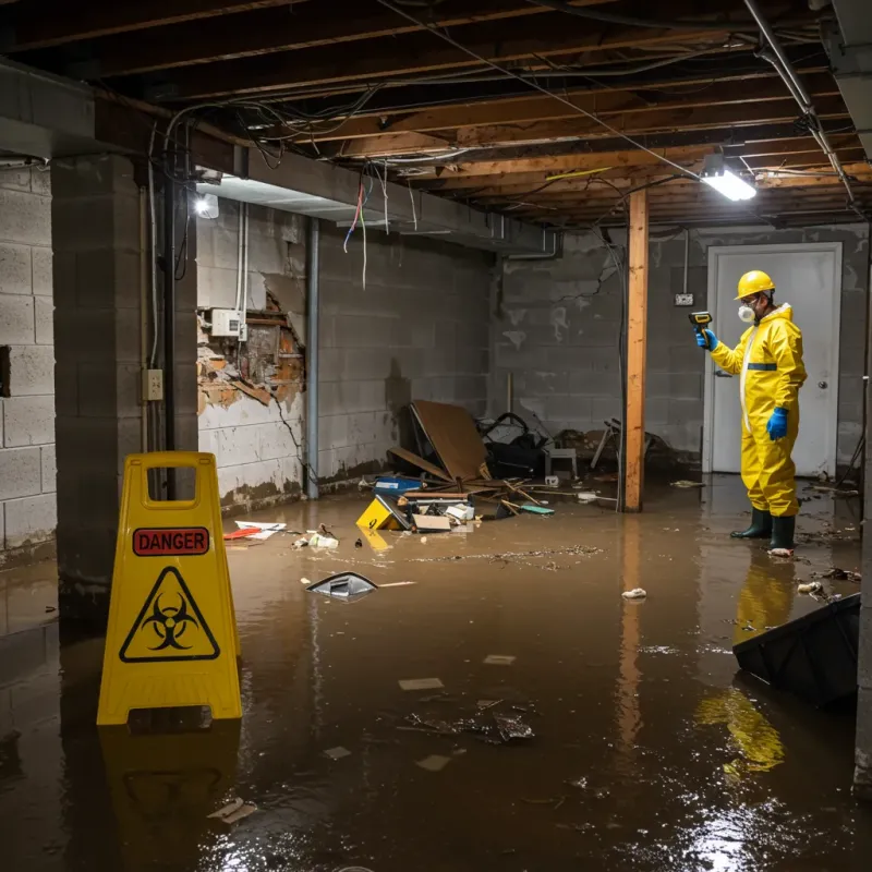 Flooded Basement Electrical Hazard in Tulare, CA Property