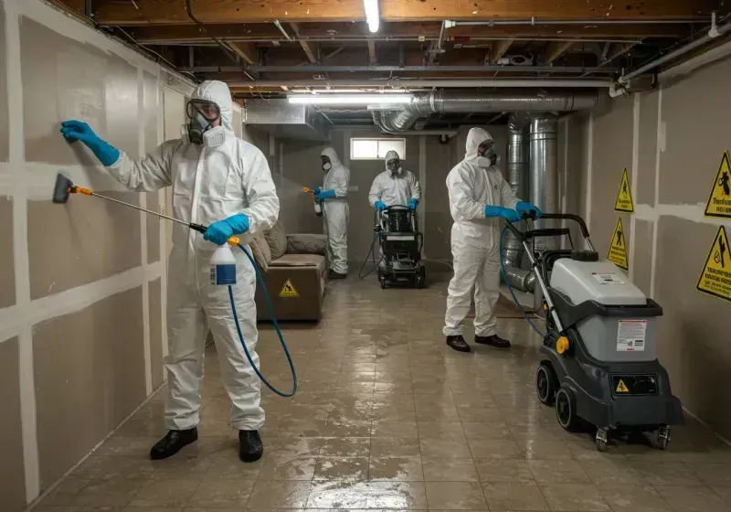 Basement Moisture Removal and Structural Drying process in Tulare, CA